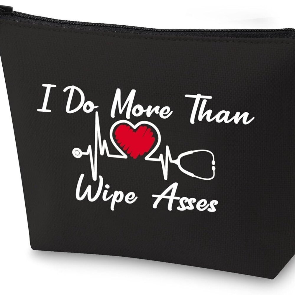 CNA Makeup Bag Certified Nursing Assistant Gifts I Do More Than Wipe Asses Cosme